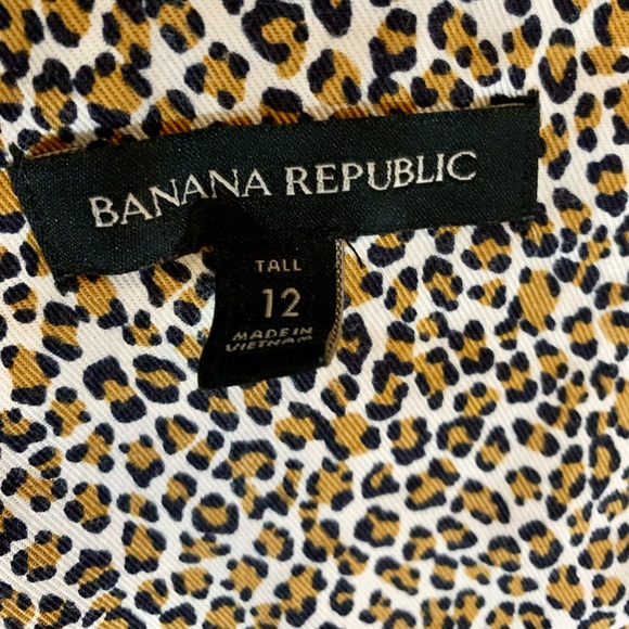 Banana Republic Tencel Wrap Leopard Print Jumpsuit 12 Tall Pockets - Picture 7 of 9